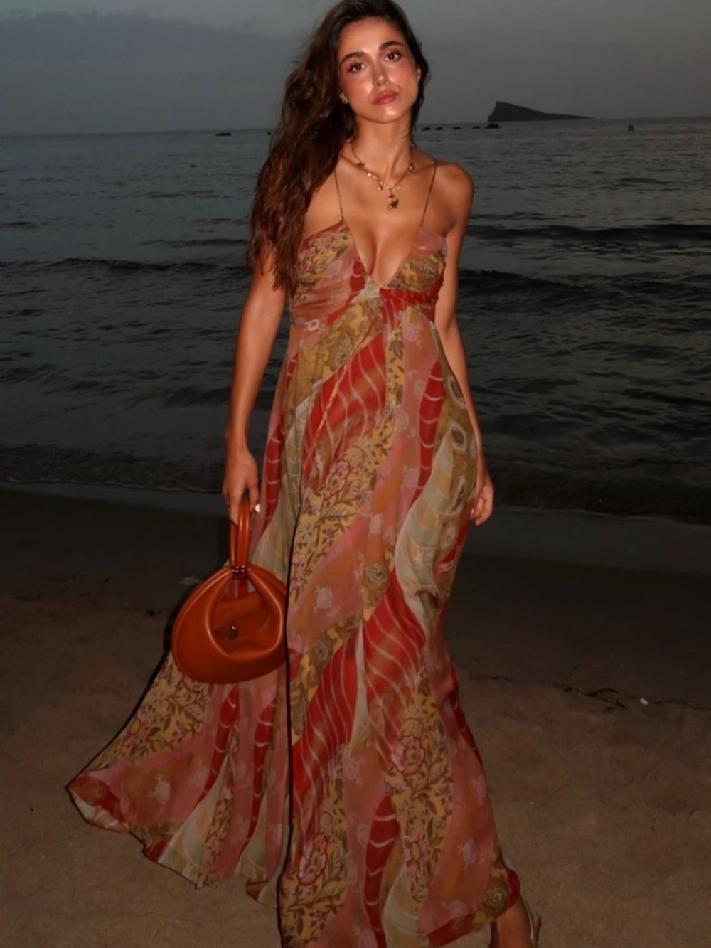 Zara ZW Collection Long Floral Printed Dress